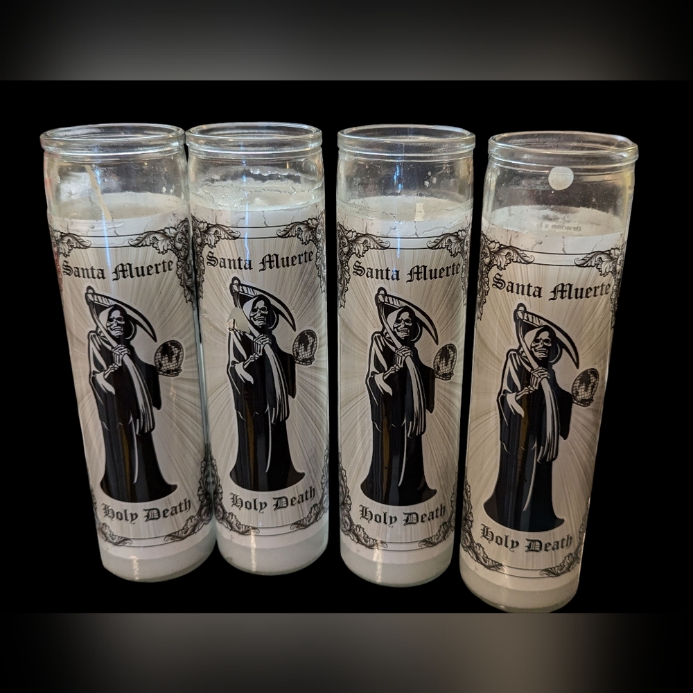Santa Muerte  Set of 4 Ritual Candles- Halloween Decor
